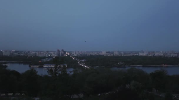 Timelapse입니다 키예프에서 Dnipro 강입니다 우크라이나에서에서 오른쪽에서 — 비디오