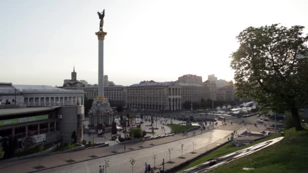 Pessoas Praça Independência Maidan Nezalezhnosti Kiev Ucrânia — Vídeo de Stock