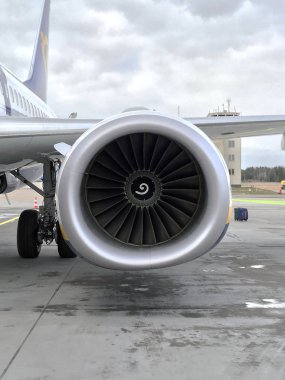 Boeing 737-800 Ryanair, Airplane Turbine, Skavsta Airport, Sweden clipart