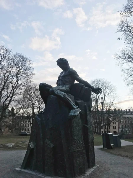 Statue August Strindberg Tegnerlunden Stockholm Sweden — Stock Photo, Image