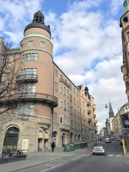 瓦萨加坦街 斯德哥尔摩 — 图库照片