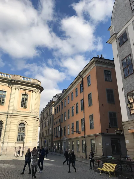 Calle Gamla Stan Ciudad Vieja Estocolmo Suecia — Foto de Stock