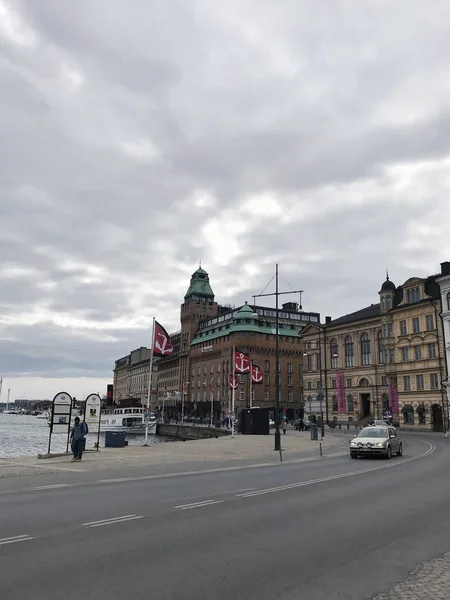 Άποψη Του Δρόμου Στο Ιστορικό Κέντρο Της Στοκχόλμης Σουηδία — Φωτογραφία Αρχείου