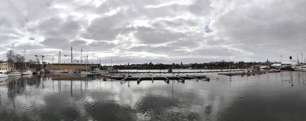 Panoramiczny Widok Jachty Łodzie Imperium Sztokholmie Szwecja — Zdjęcie stockowe
