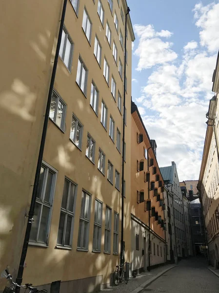 Uitzicht Straat Het Historische Centrum Van Stockholm Zweden Stock Image — Stockfoto