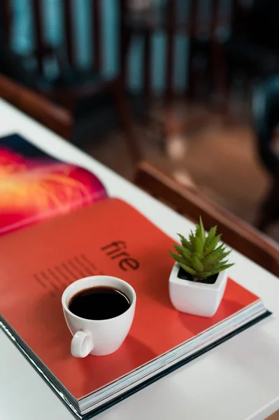 Café Negro Mañana Cafetera — Foto de Stock