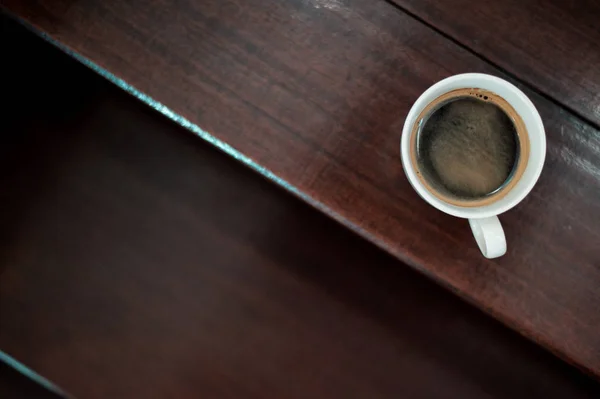 Café Preto Manhã Cafeteira — Fotografia de Stock