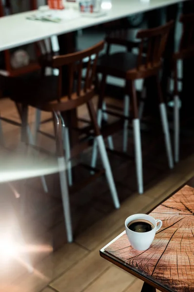 Zwarte Koffie Ochtend Koffie Theevoorzieningen — Stockfoto