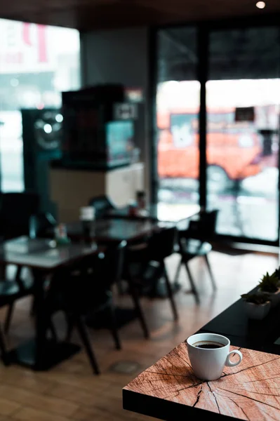 Zwarte Koffie Ochtend Koffie Theevoorzieningen — Stockfoto