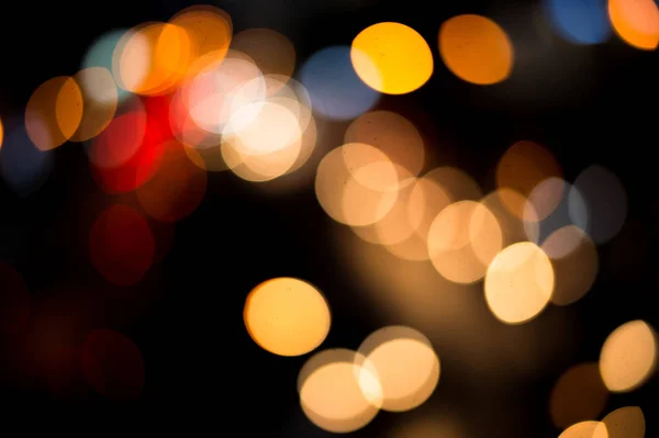 Belo Bokeh Luz Urbana Domingo Preguiçoso — Fotografia de Stock