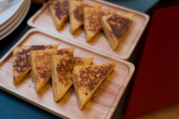 Вкусный Домашний Завтрак Французский Тост Сделать Меня Счастливым День — стоковое фото