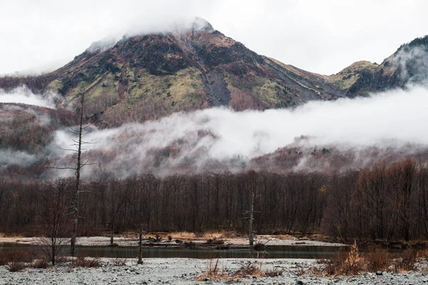büyük sonbahar sezonu renkli yaprak ve güzel peyzaj kamikochi, Japonya