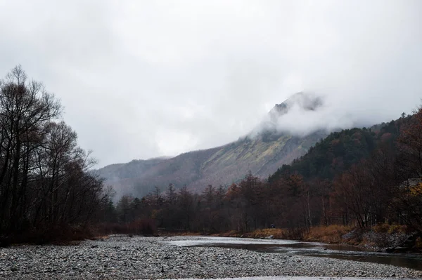 büyük sonbahar sezonu renkli yaprak ve güzel peyzaj kamikochi, Japonya