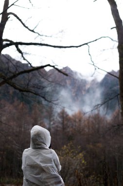 büyük sonbahar sezonu renkli yaprak ve güzel peyzaj kamikochi, Japonya