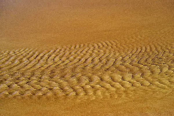 Abstract Corrugated Texture Sandy Bottom Water Ripples Natural Landscape Background — Stock fotografie