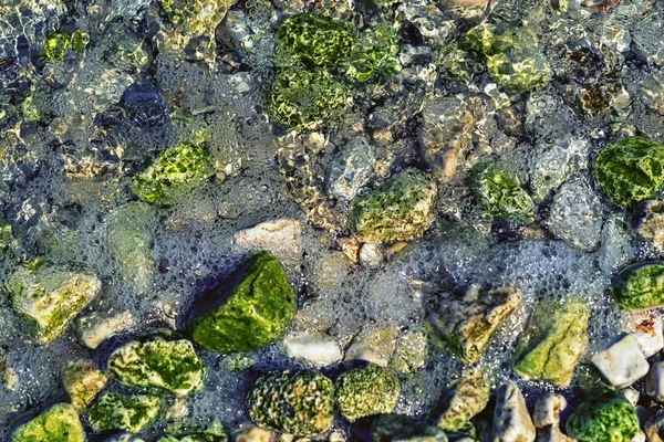 Abstraktní Mokré Oblázky Kamenité Textury Detailní Pozadí Nebo Tapety — Stock fotografie