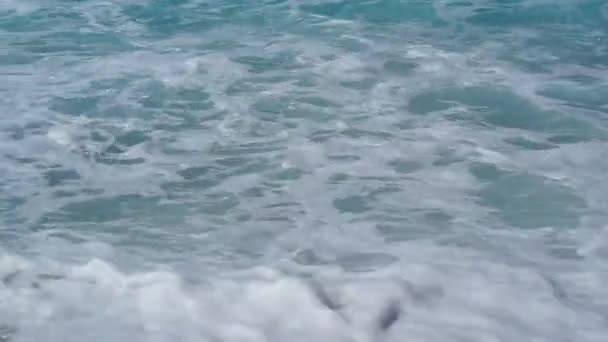 Sea Surf Eller Storm Med Blue Wave Och Vita Skum — Stockvideo