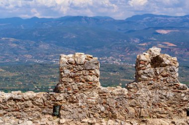 tahrip olmuş ve eski antik taş closeup belirsiz manzara arka plan üzerinde Harabeleri