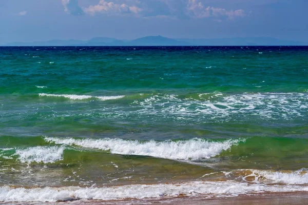 Meeres Und Küstenlandschaft Einer Brandung Mit Weißer Schaumwelle — Stockfoto