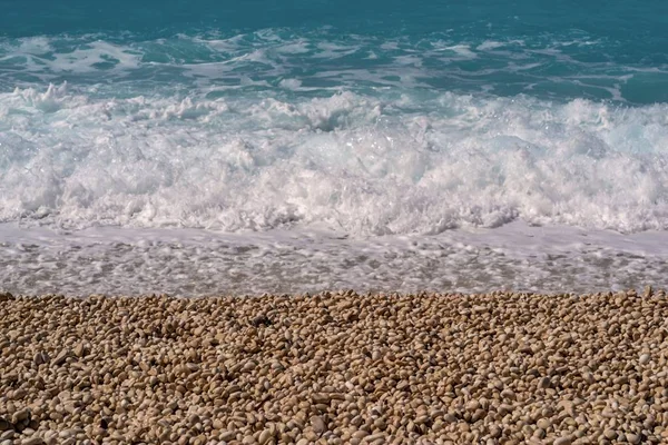 Bela Paisagem Mar Surf Com Uma Onda Espuma Para Fundo — Fotografia de Stock