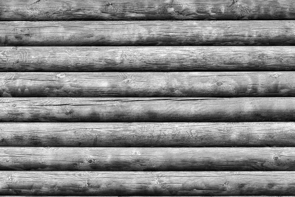 The texture of the wooden log wall. — Stock Photo, Image