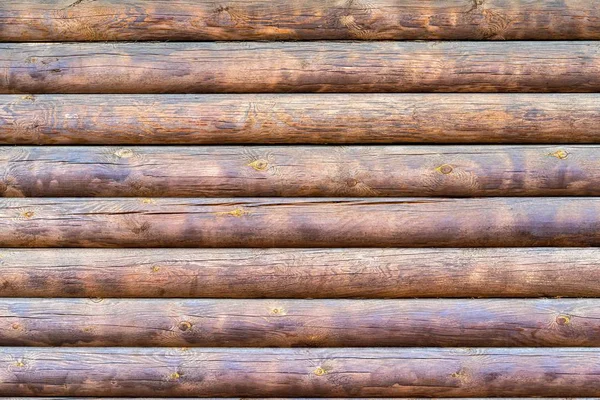 Die Textur der hölzernen Blockwand. — Stockfoto