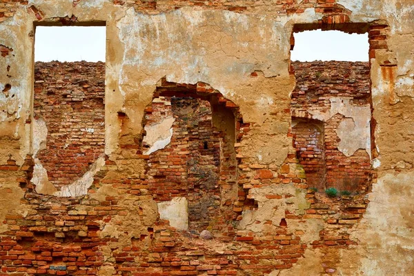 Muri di mattoni di rovine primo piano — Foto Stock