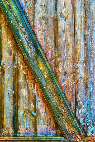 背景や壁紙のための古い木の板の抽象的な多色の明るいテクスチャ — ストック写真