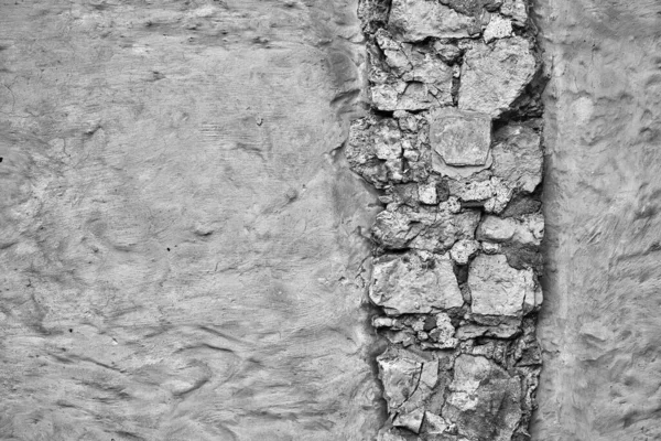 Empty Monochrome Surface Old Plastered Wall Background Textured Vertical Piece — Stock Photo, Image