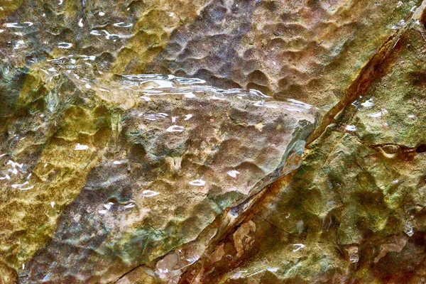 Textura Abstrata Natural Superfície Pedra Molhada Com Rachadura Para Fundo — Fotografia de Stock