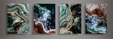 Modern tasarım A4. Renkli parlak sıvı boyalar soyut mermer dokusuna. Sıçrama akrilik boyalar. Kullanılan tasarım kapak, sunumlar, baskı, el ilanı, kartvizit, davetiye, broşür, ambalaj siteleri,.