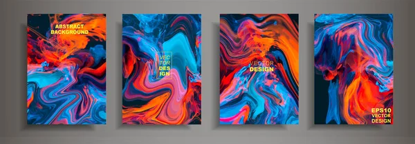 Modernes Design Abstract Marmor Textur Von Farbigen Hellen Flüssigen Farben — Stockvektor