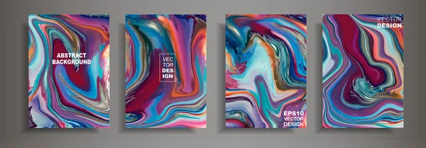 Diseño Moderno Abstract Textura Mármol Pinturas Líquidas Brillantes Color Pinturas — Vector de stock