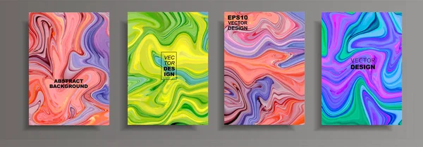 Design Moderne Texture Abstraite Marbre Peintures Liquides Lumineuses Colorées Éclaboussure — Image vectorielle