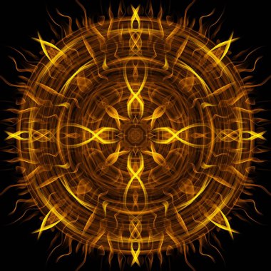 abstract fractal background fire star mandala clipart