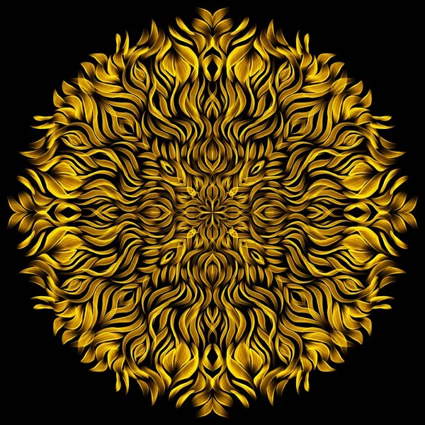 Abstracto Fractal Fondo Fuego Estrella Mandala — Foto de Stock