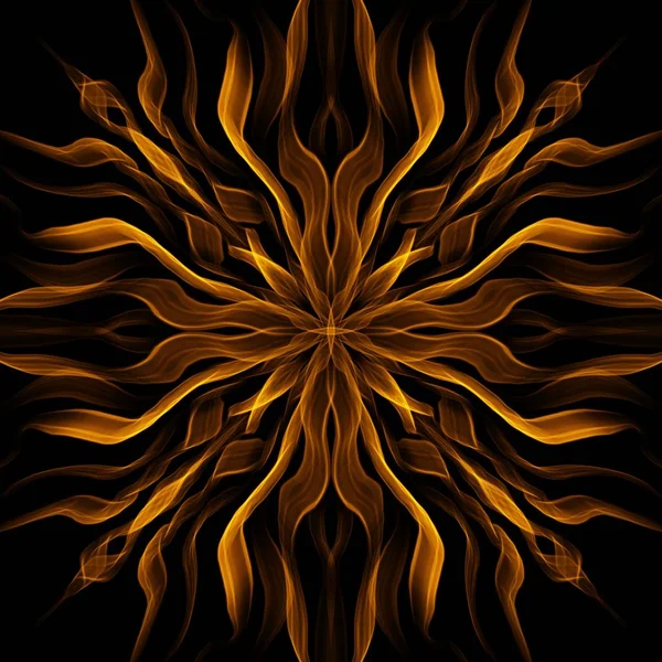 Fraktální Abstraktní Pozadí Oheň Hvězda Mandala — Stock fotografie