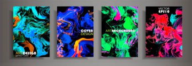 Modern tasarım A4. Renkli parlak sıvı boyalar soyut mermer dokusuna. Splash neon akrilik boyalar. Kullanılan tasarım sunumlar, baskı, el ilanı, iş kartları, davetiyeler, takvimler, siteleri, ambalaj, kapak.