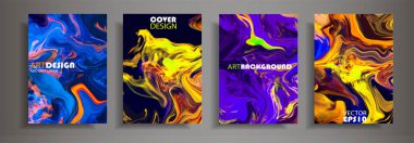 Modern tasarım A4. Renkli parlak sıvı boyalar soyut mermer dokusuna. Splash neon akrilik boyalar. Kullanılan tasarım sunumlar, baskı, el ilanı, iş kartları, davetiyeler, takvimler, siteleri, ambalaj, kapak.
