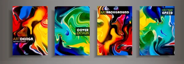 Design Moderne Texture Abstraite Marbre Peintures Liquides Lumineuses Colorées Peintures — Image vectorielle