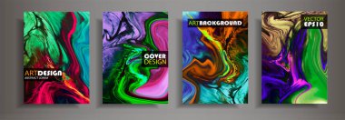 Modern tasarım A4. Renkli parlak sıvı boyalar soyut mermer dokusuna. Splash neon akrilik boyalar. Kullanılan tasarım sunumlar, baskı, el ilanı, iş kartları, davetiyeler, takvimler, siteleri, ambalaj, kapak.