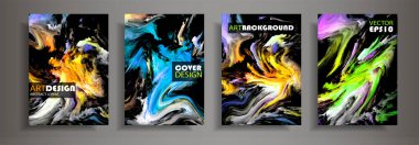 Modern tasarım A4. Renkli parlak sıvı boyalar soyut mermer dokusuna. Splash neon akrilik boyalar. Kullanılan tasarım sunumlar, baskı, el ilanı, iş kartları, davetiyeler, takvimler, siteleri, ambalaj, kapak.
