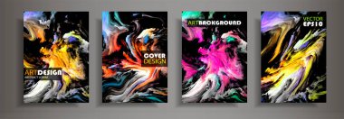Modern tasarım A4. Renkli parlak sıvı boyalar soyut mermer dokusuna. Splash neon akrilik boyalar. Kullanılan tasarım sunumlar, baskı, el ilanı, iş kartları, davetiyeler, takvimler, siteleri, ambalaj, kapak.