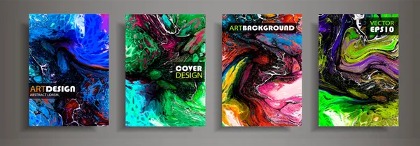  Modern tasarım A4. Renkli parlak sıvı boyalar soyut mermer dokusuna. Splash neon boyalar eğilimleri. Kullanılan tasarım sunumlar, baskı, el ilanı, iş kartları, davetiyeler, takvimler, siteleri, ambalaj, kapak.