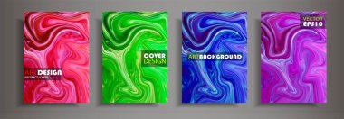 Modern tasarım A4. Renkli parlak sıvı boyalar üreten sıvı doku soyut. Splash neon boyalar eğilimleri. Kullanılan tasarım sunumlar, baskı, el ilanı, iş kartları, davetiyeler, takvimler, siteleri, ambalaj, kapak.
