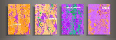 Modern tasarım A4. Renkli parlak sıvı boyalar soyut mermer dokusuna. Splash eğilimleri boyalar. Kullanılan tasarım sunumlar, baskı, el ilanı, iş kartları, Davetiyeler, takvimler, siteleri, ambalaj, kapak