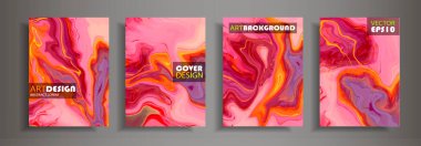 Modern tasarım A4. Renkli parlak sıvı boyalar soyut mermer dokusuna. Splash eğilimleri boyalar. Kullanılan tasarım sunumlar, baskı, el ilanı, iş kartları, Davetiyeler, takvimler, siteleri, ambalaj, kapak.