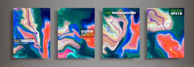 Modern tasarım A4. Renkli parlak sıvı boyalar soyut mermer dokusuna. Splash eğilimleri boyalar. Kullanılan tasarım sunumlar, baskı, el ilanı, iş kartları, Davetiyeler, takvimler, siteleri, ambalaj, kapak