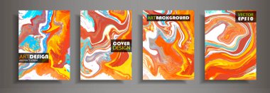 Modern tasarım A4. Renkli parlak sıvı boyalar soyut mermer dokusuna. Splash eğilimleri boyalar. Kullanılan tasarım sunumlar, baskı, el ilanı, iş kartları, Davetiyeler, takvimler, siteleri, ambalaj, kapak
