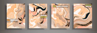Modern tasarım A4. Renkli parlak sıvı boyalar soyut mermer dokusuna. Splash eğilimleri boyalar. Kullanılan tasarım sunumlar, baskı, el ilanı, iş kartları, Davetiyeler, takvimler, siteleri, ambalaj, kapak